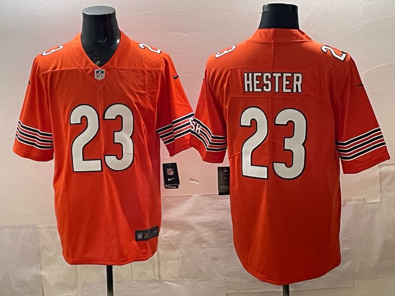 Men 2026 Chicago Bears #23 Hester orange Limited Nike NFL Jersey style 01